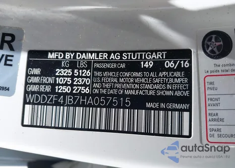 2017 Mercedes-Benz E 300 z USA, uszkodzony, nr VIN WDDZF4JB7HA057515